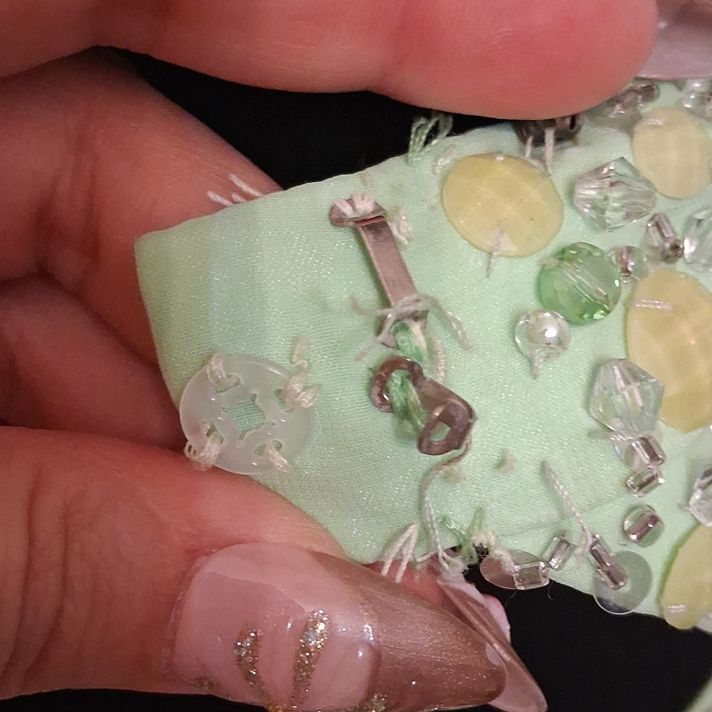 2 Cute Green Beaded Dress Size 6 - Picture 13 of 16